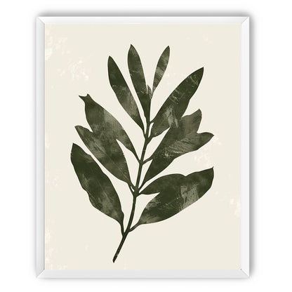 Still branch on pale paper