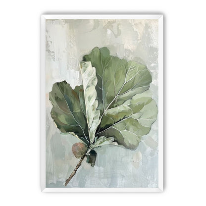 Green leaves in pale wash