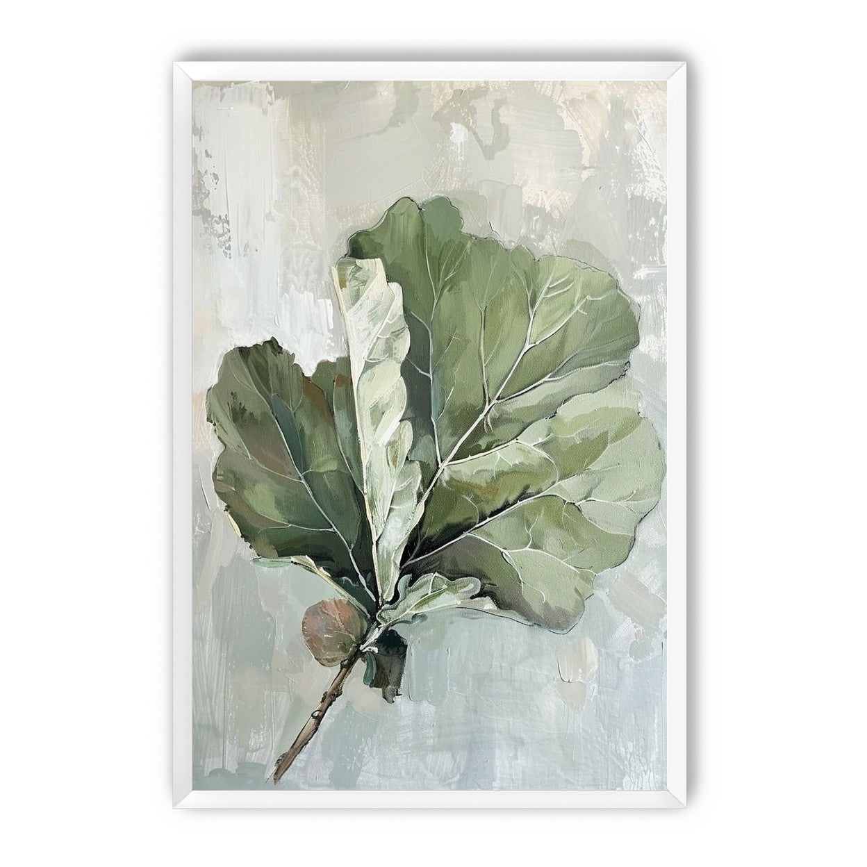 Green leaves in pale wash