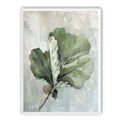 Green leaves in pale wash