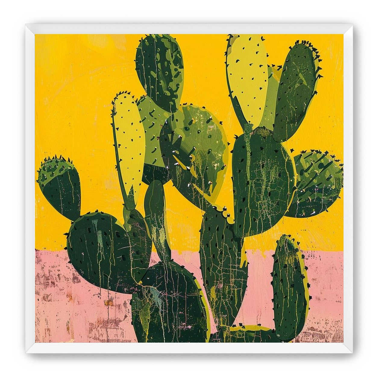 Green pads in yellow sky