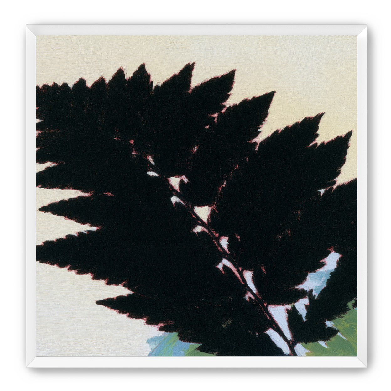 Black leaves on pale ground