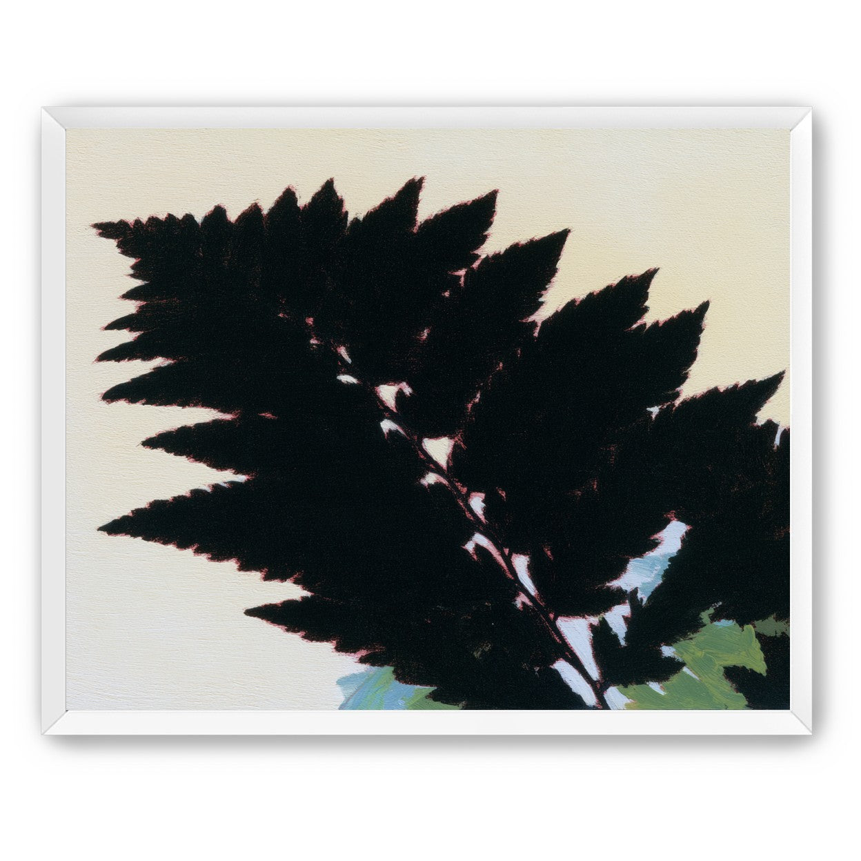 Black leaves on pale ground