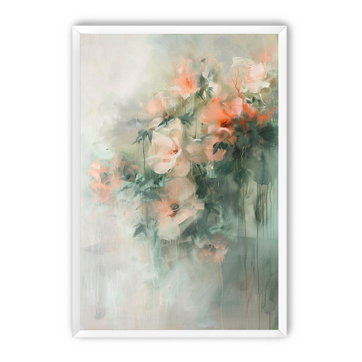 Pale flowers within the mist
