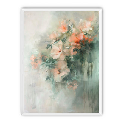 Pale flowers within the mist