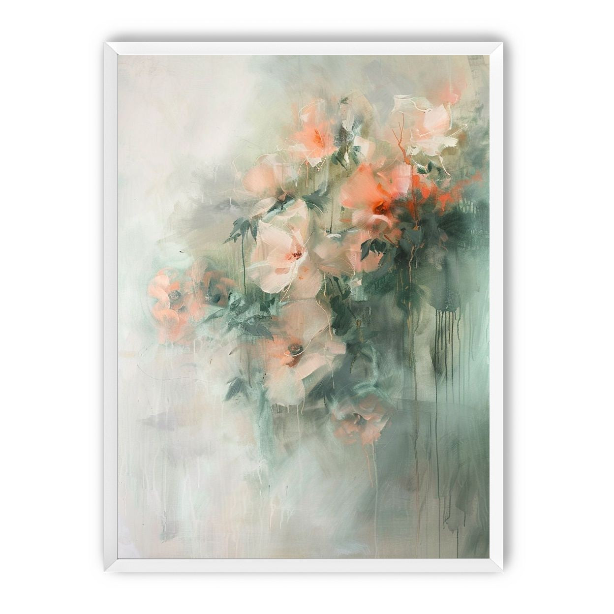 Pale flowers within the mist