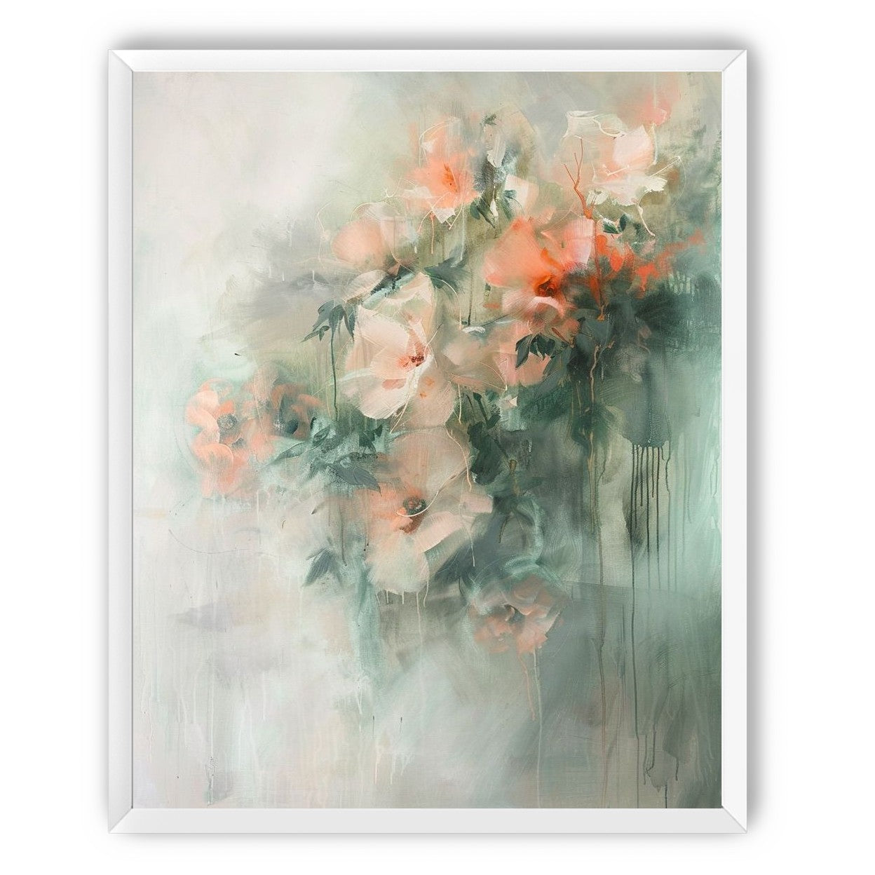 Pale flowers within the mist