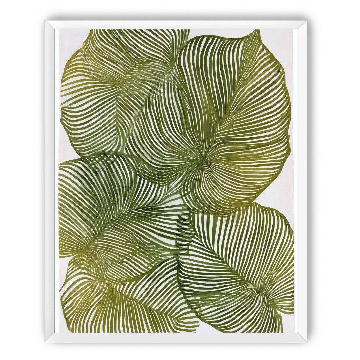 Palm leaves pressed together