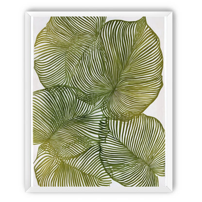 Palm leaves pressed together