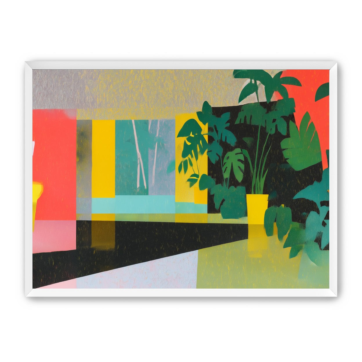 Green leaves in red light