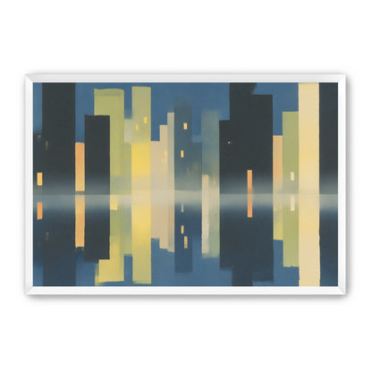 Night towers in still water