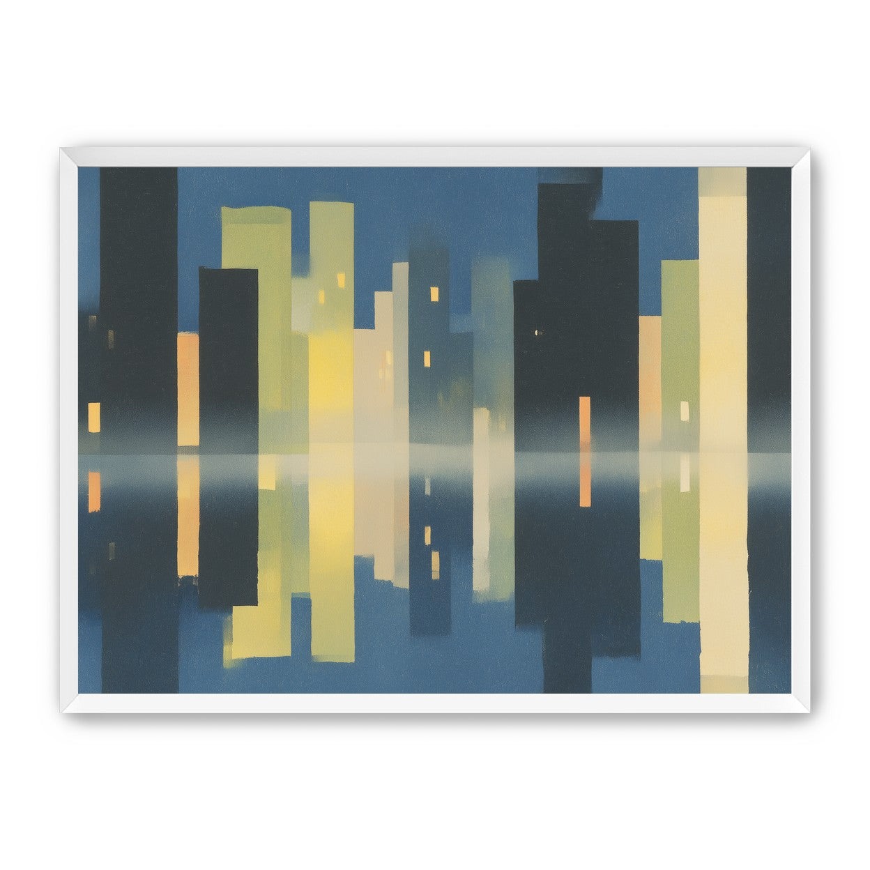 Night towers in still water