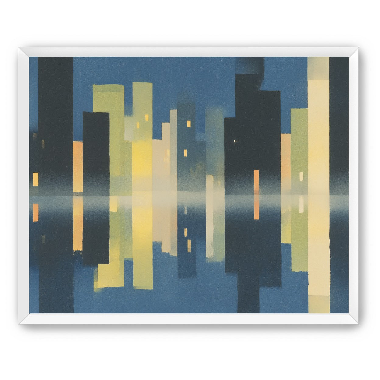 Night towers in still water