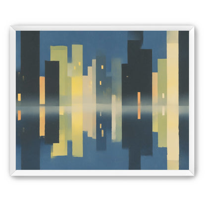 Night towers in still water