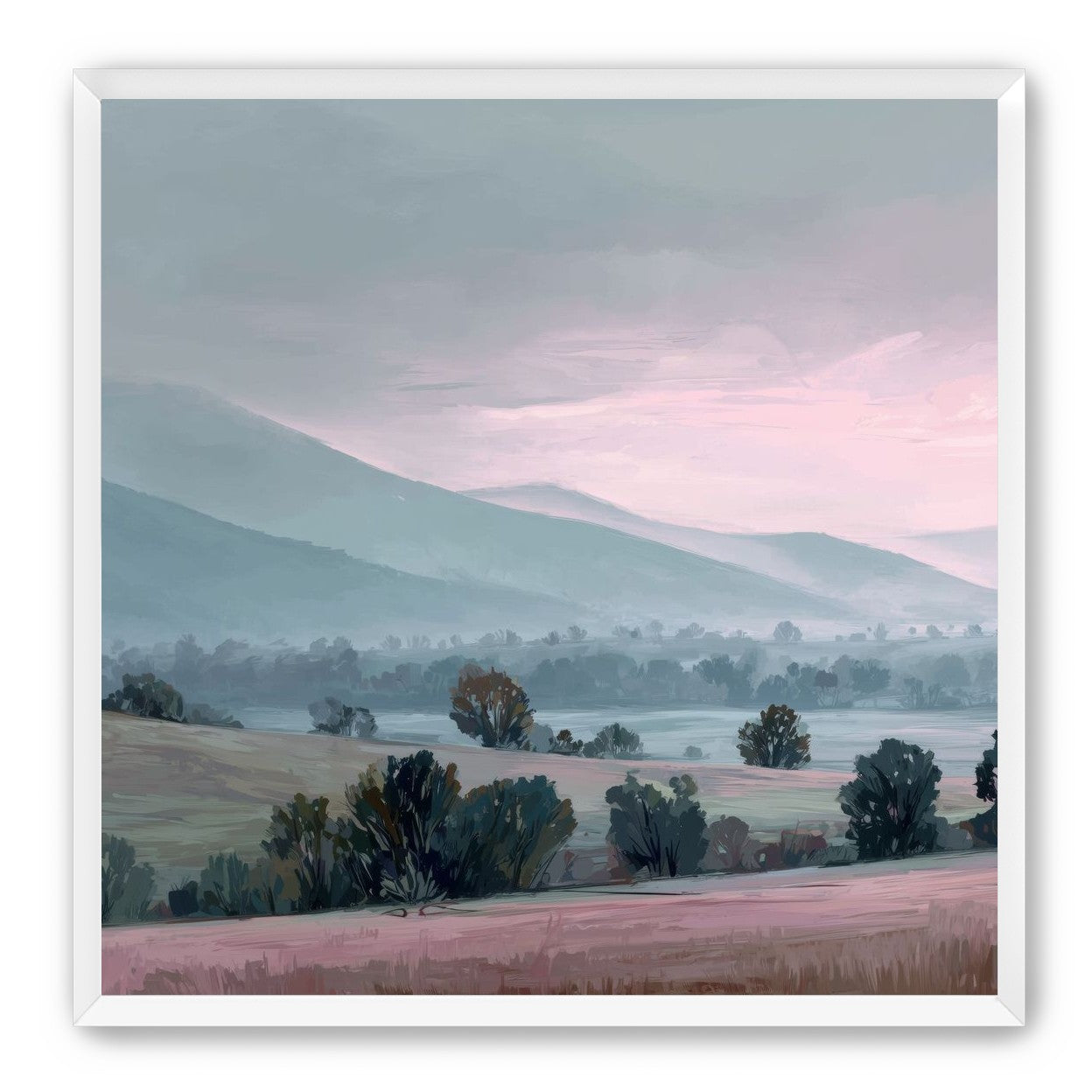 Low Hills Fading into Mist