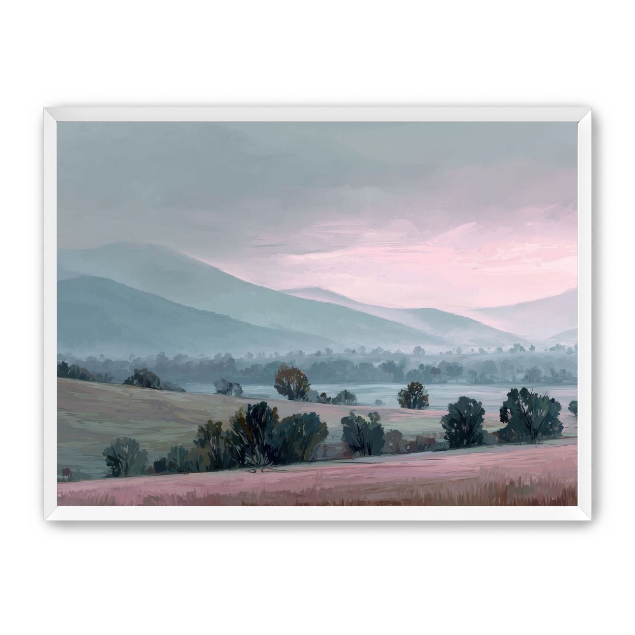 Low Hills Fading into Mist