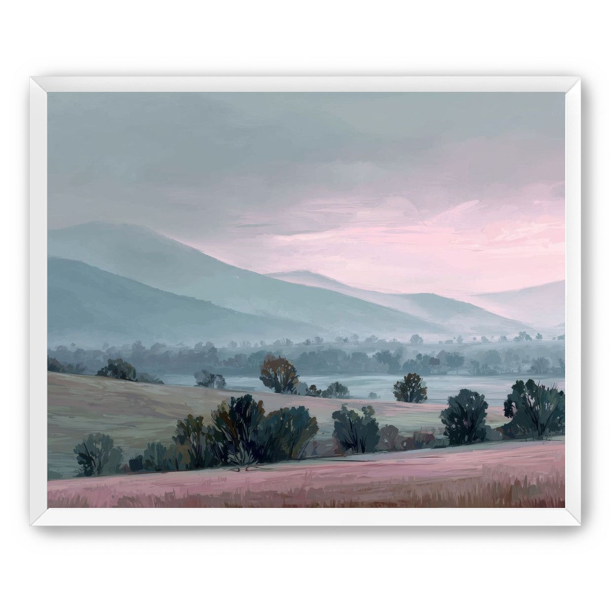 Low Hills Fading into Mist