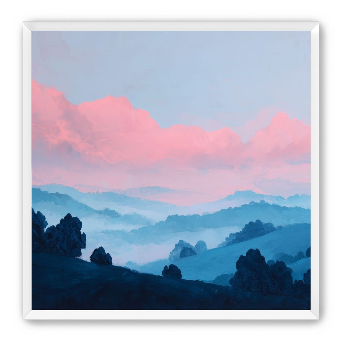 Pink Cloud Band Over Blue Ridges