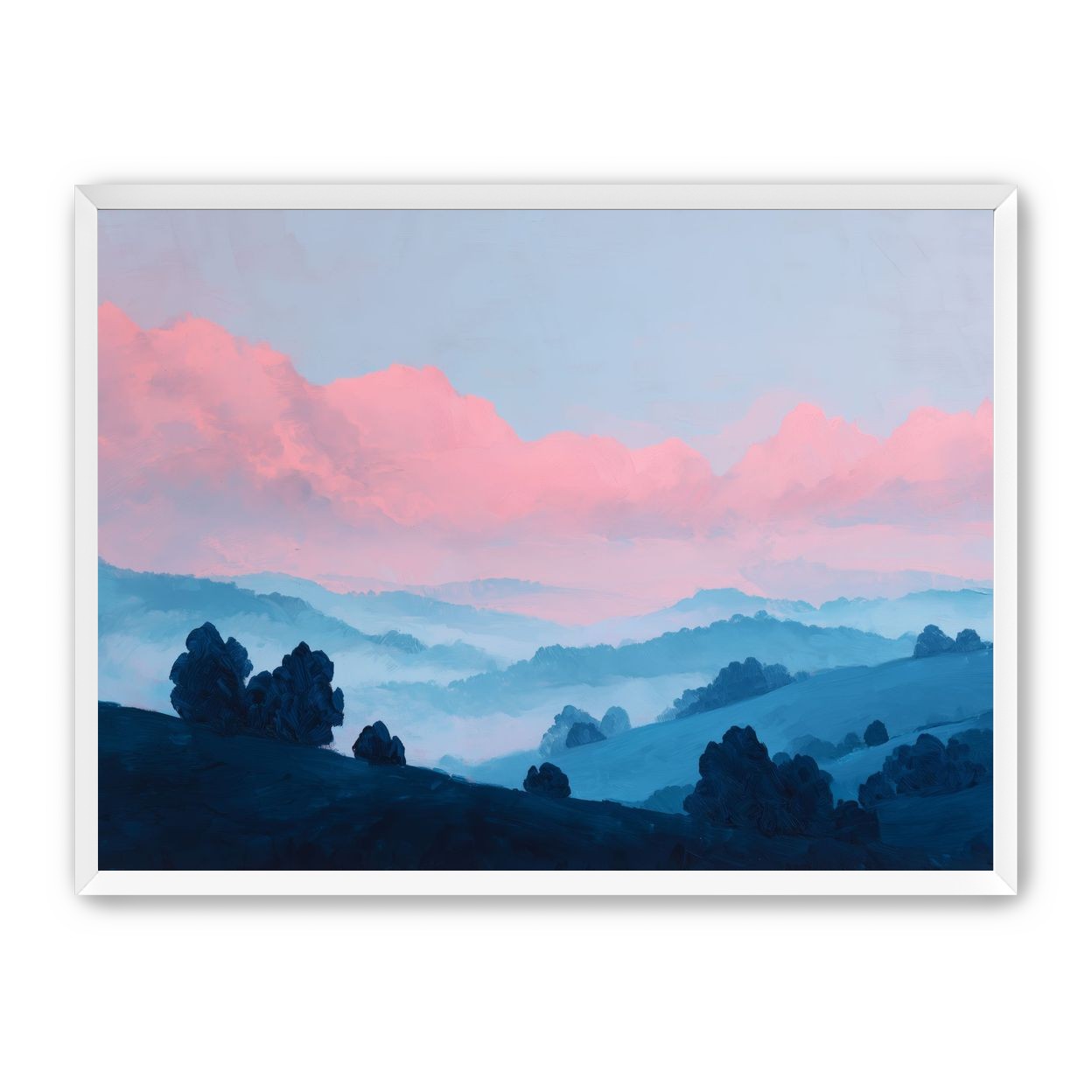 Pink Cloud Band Over Blue Ridges