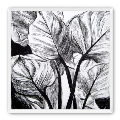 Overlapping Leaves on Dark Ground