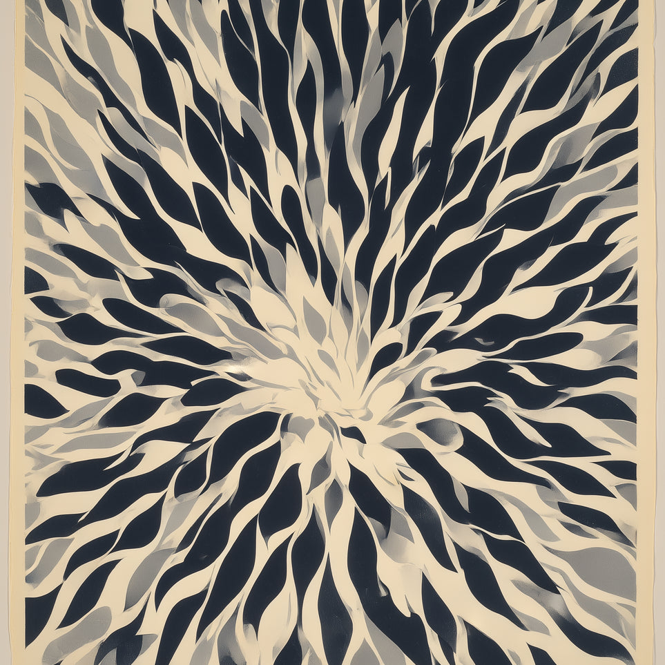 Dark forms around a white center
