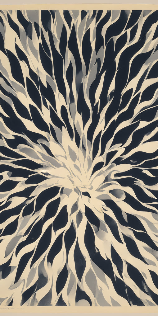 Dark forms around a white center