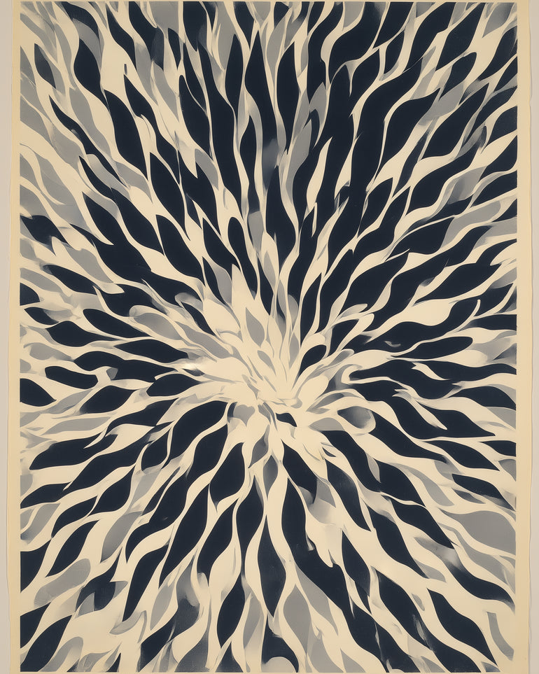 Dark forms around a white center