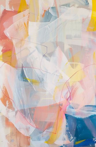Non-Representational: Pale layers with a red loop