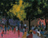 Children playing under trees