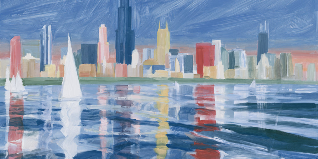 Sailboats before the skyline