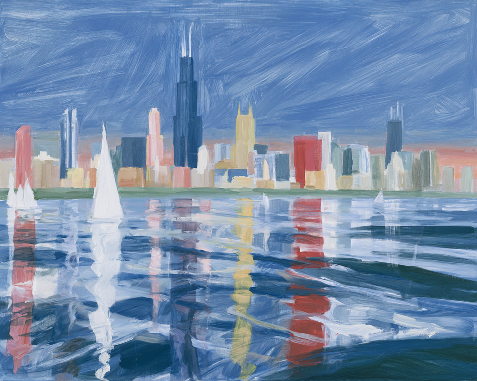 Sailboats before the skyline