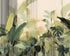 Green leaves in striped light