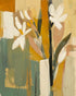 White flowers in ochre blocks