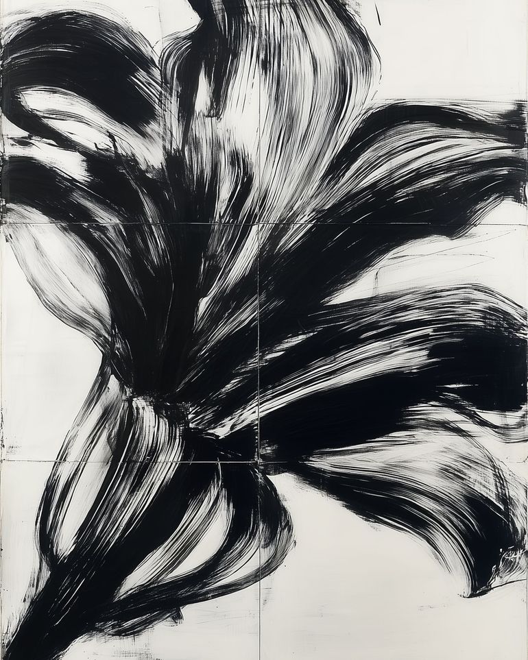 Black surge on white grid