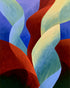 Red slips through cool blues