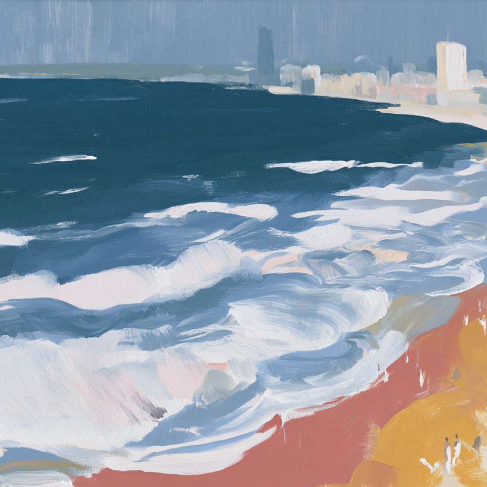 White surf along the city beach