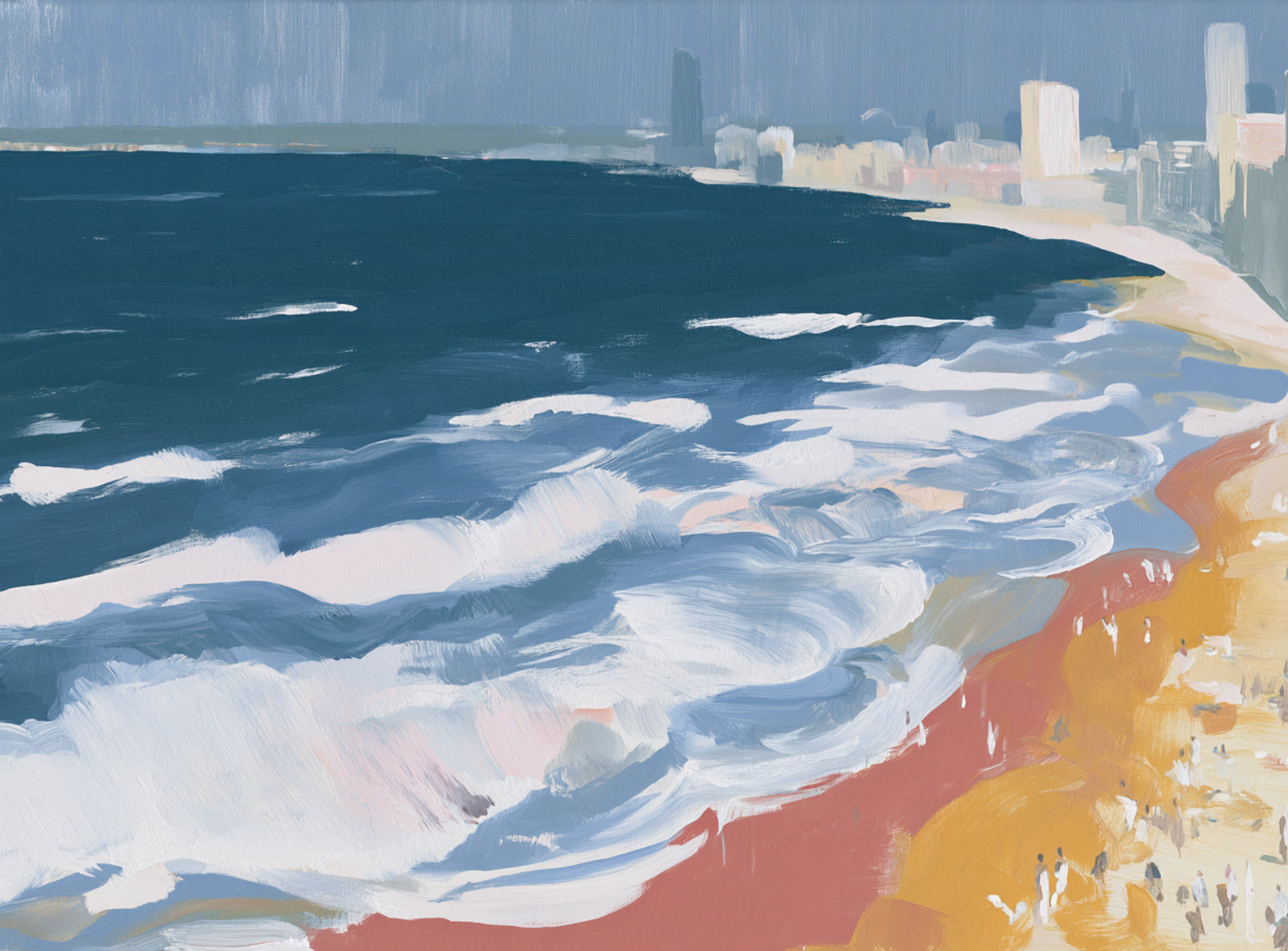White surf along the city beach
