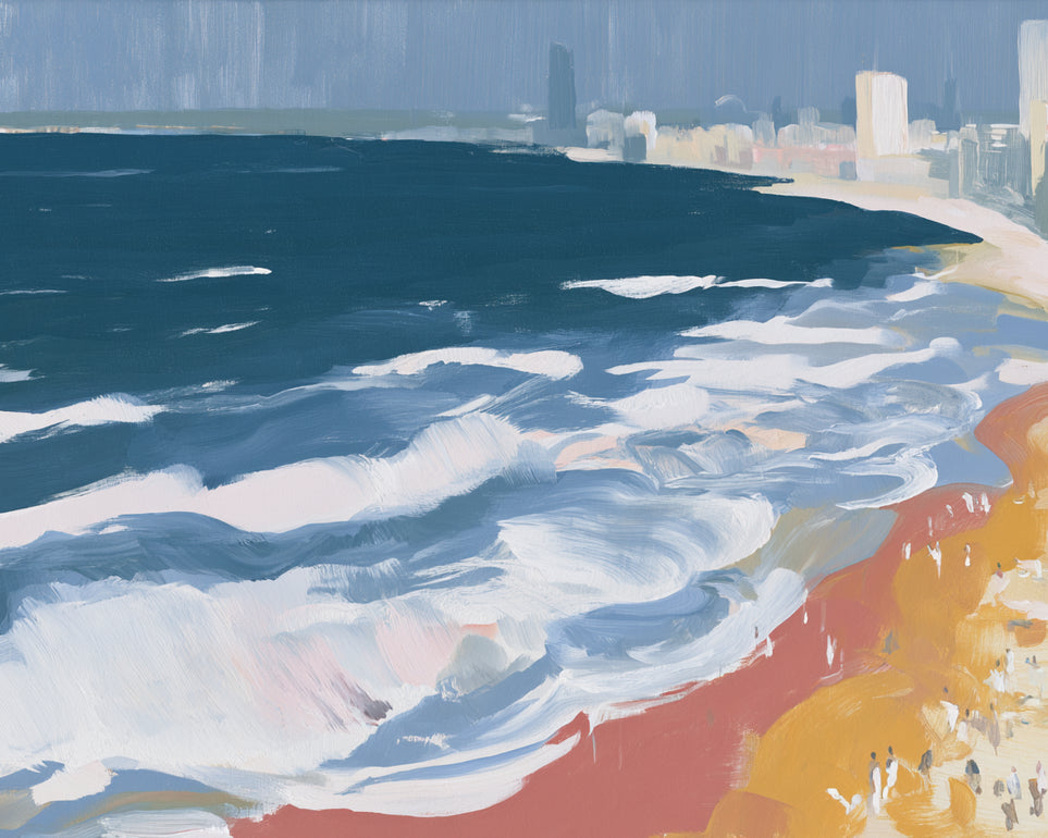 White surf along the city beach