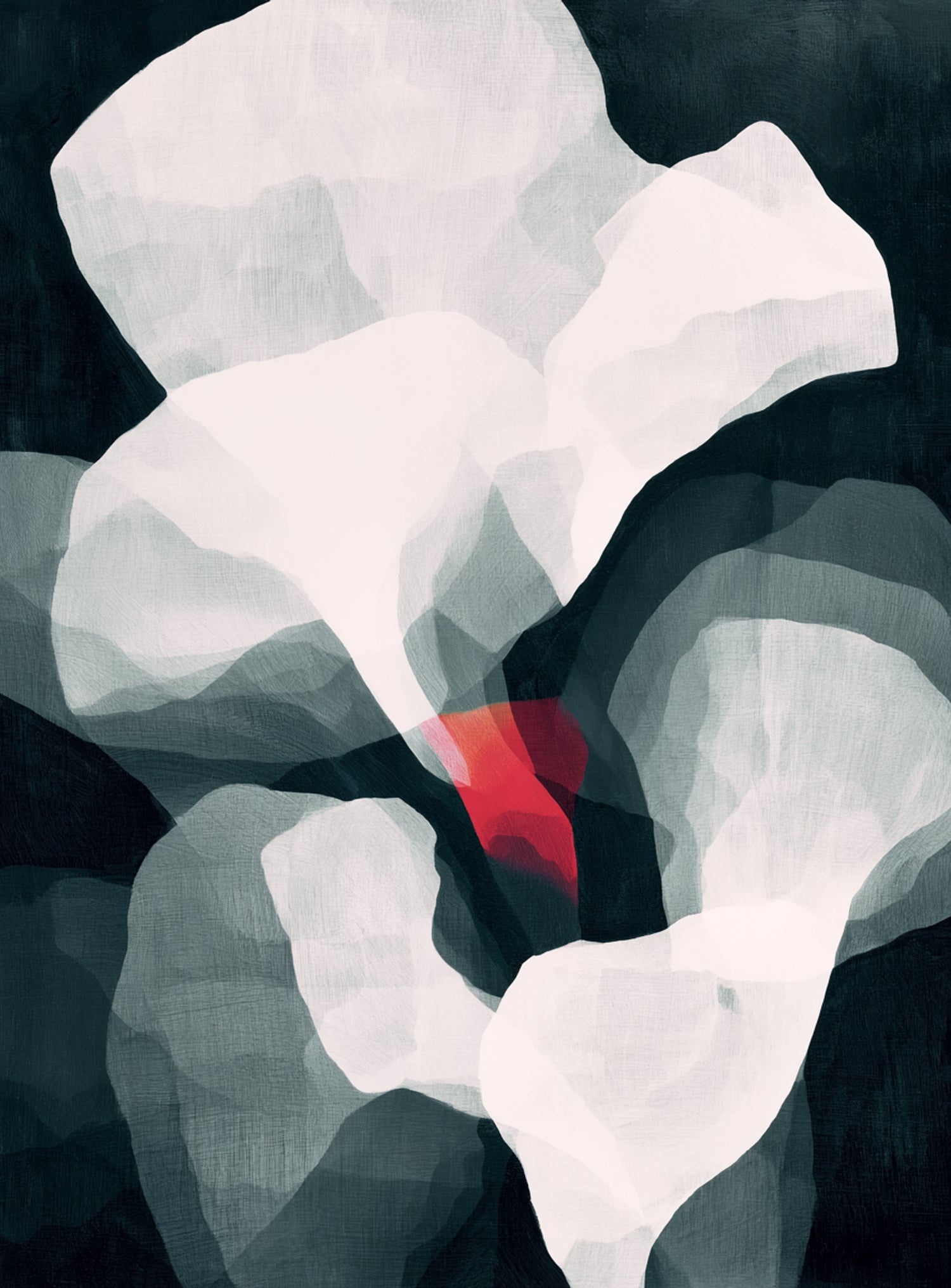 Red wedge among pale layers