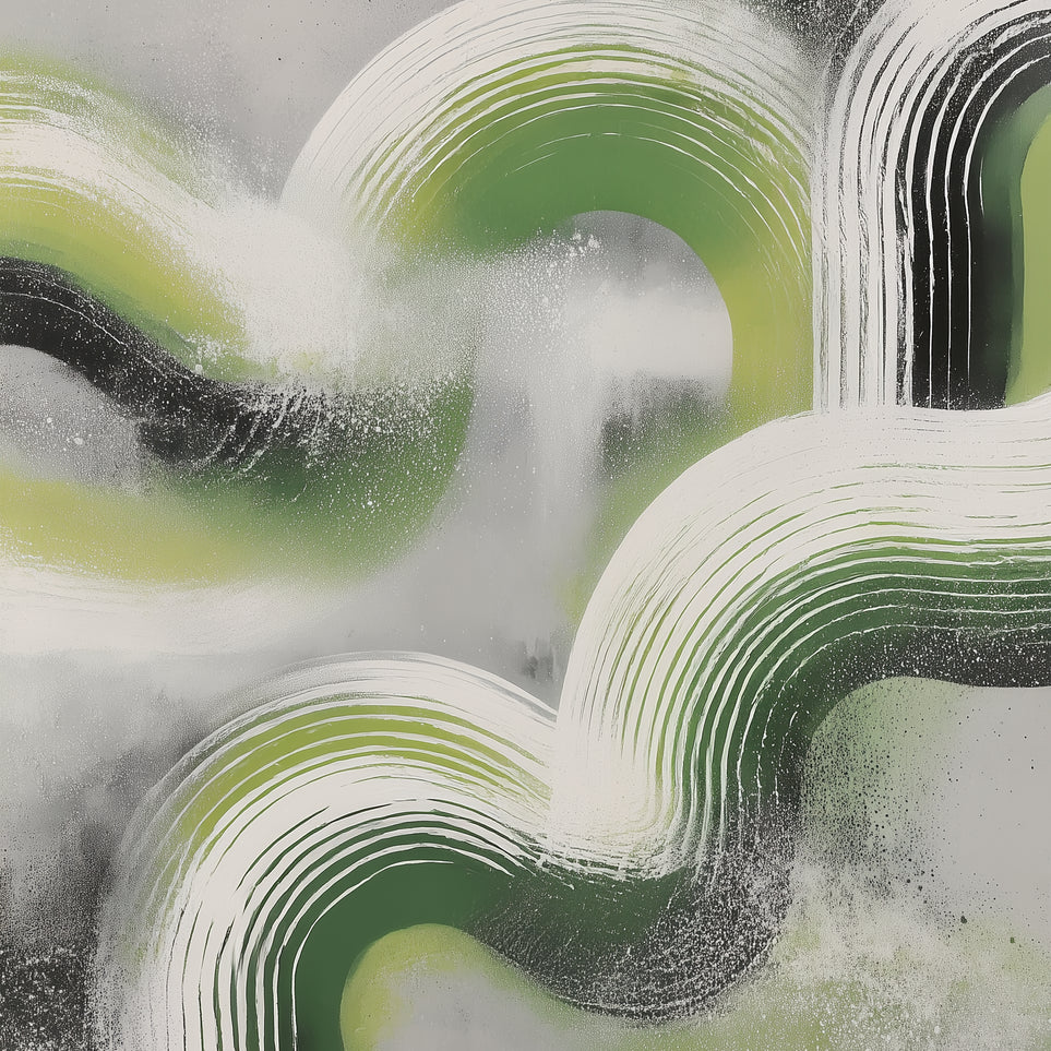 White arcs in green haze