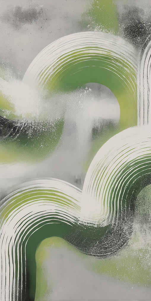 White arcs in green haze