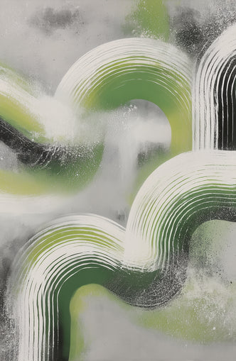 White arcs in green haze