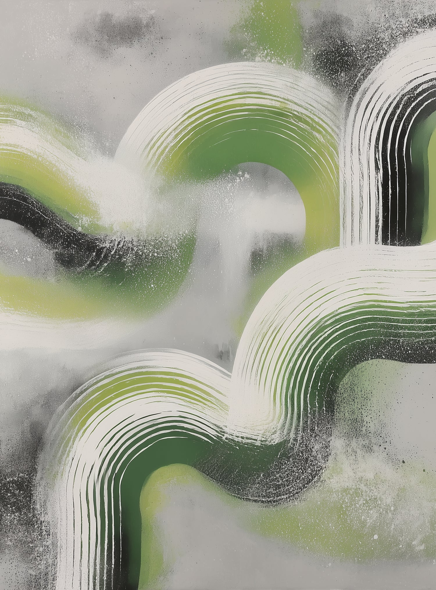 White arcs in green haze