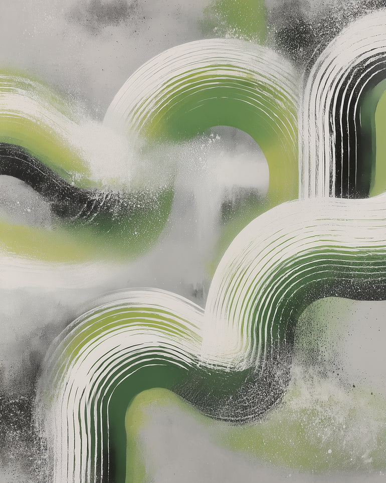 White arcs in green haze