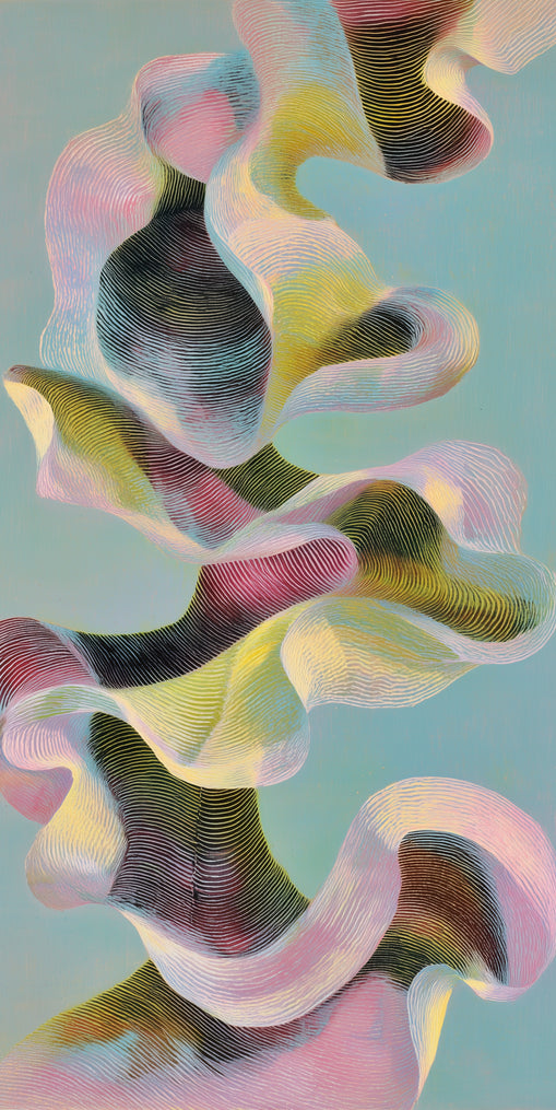 Folded ribbons in suspension