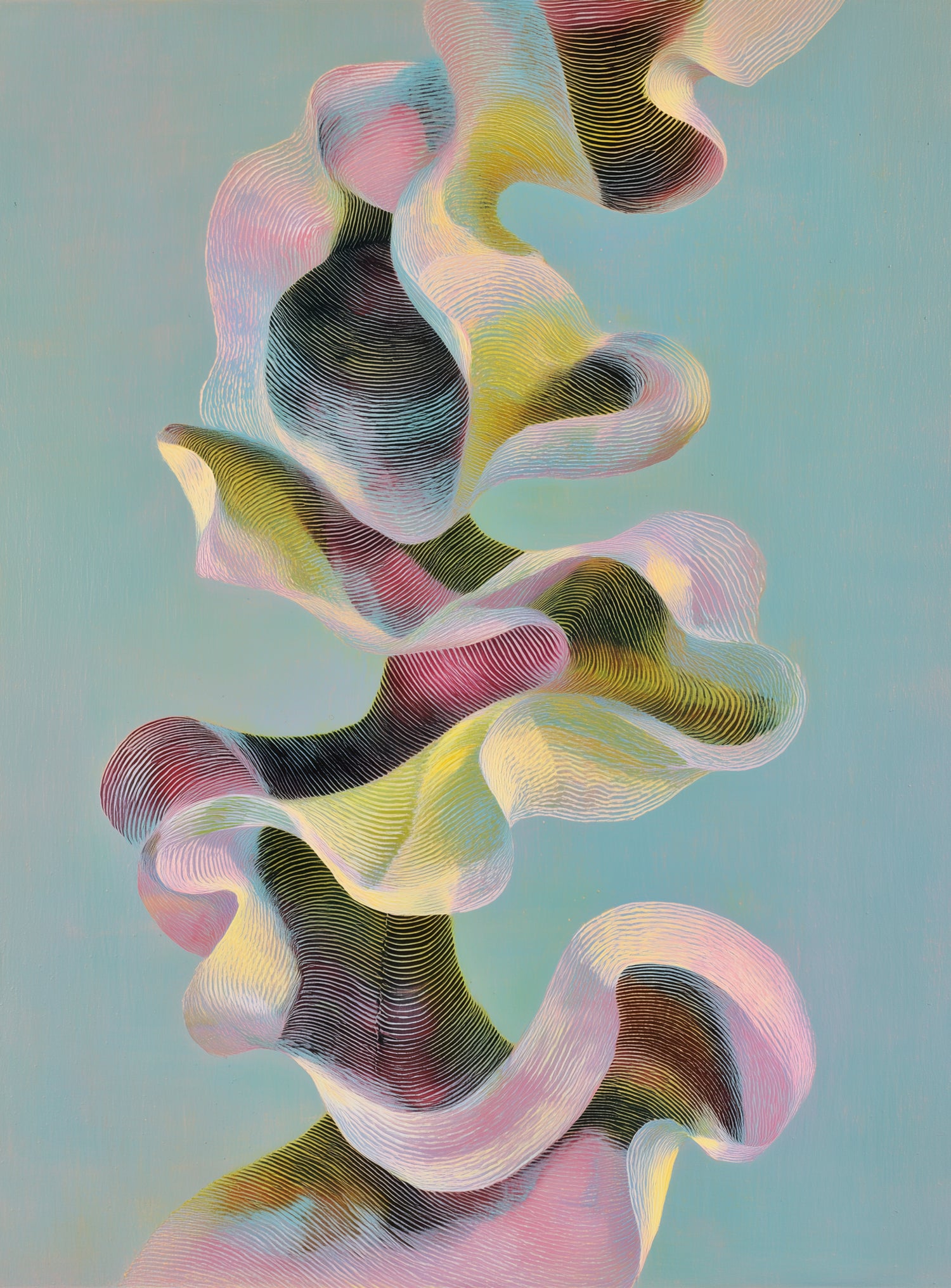 Folded ribbons in suspension