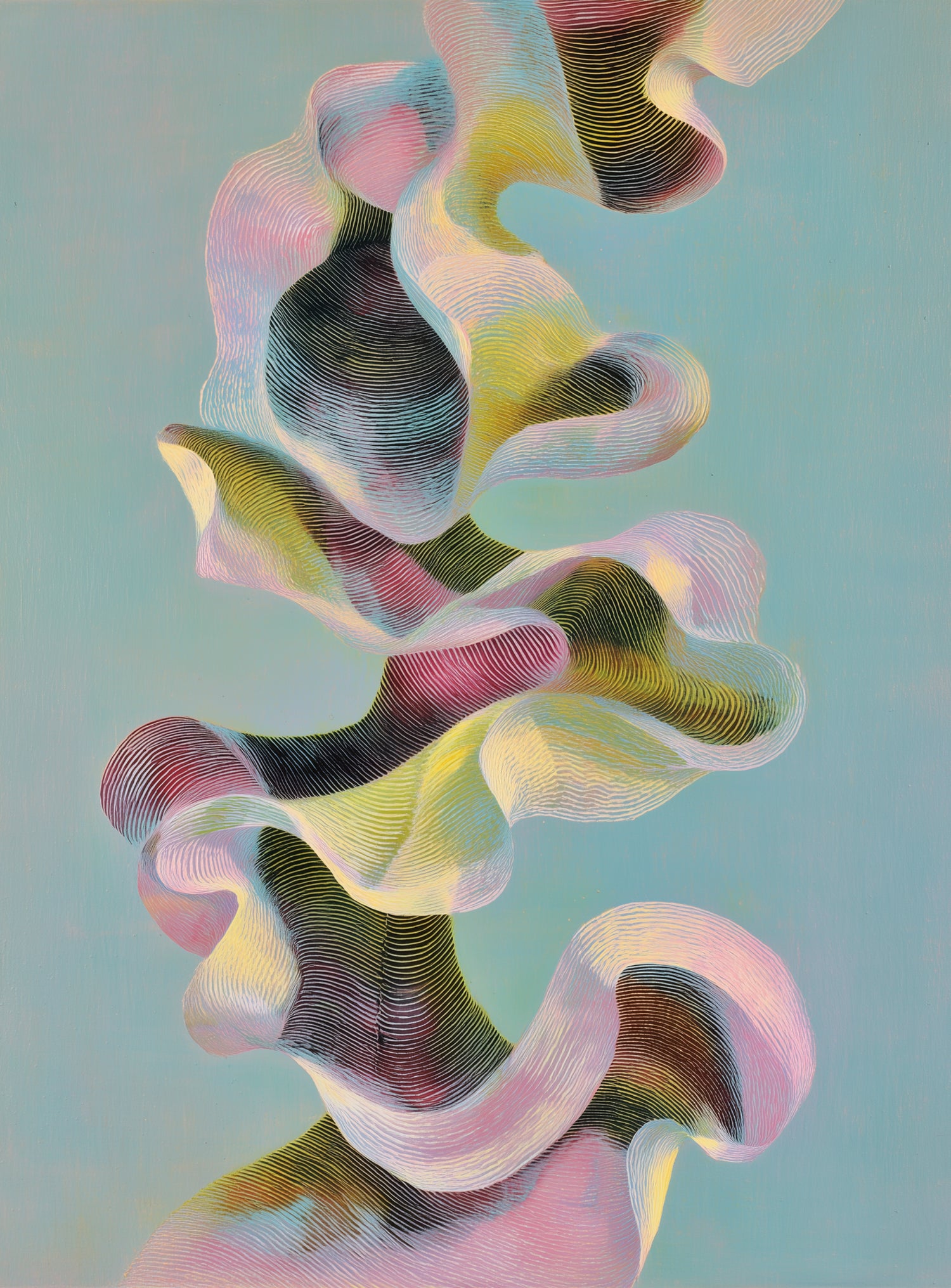 Folded ribbons in suspension