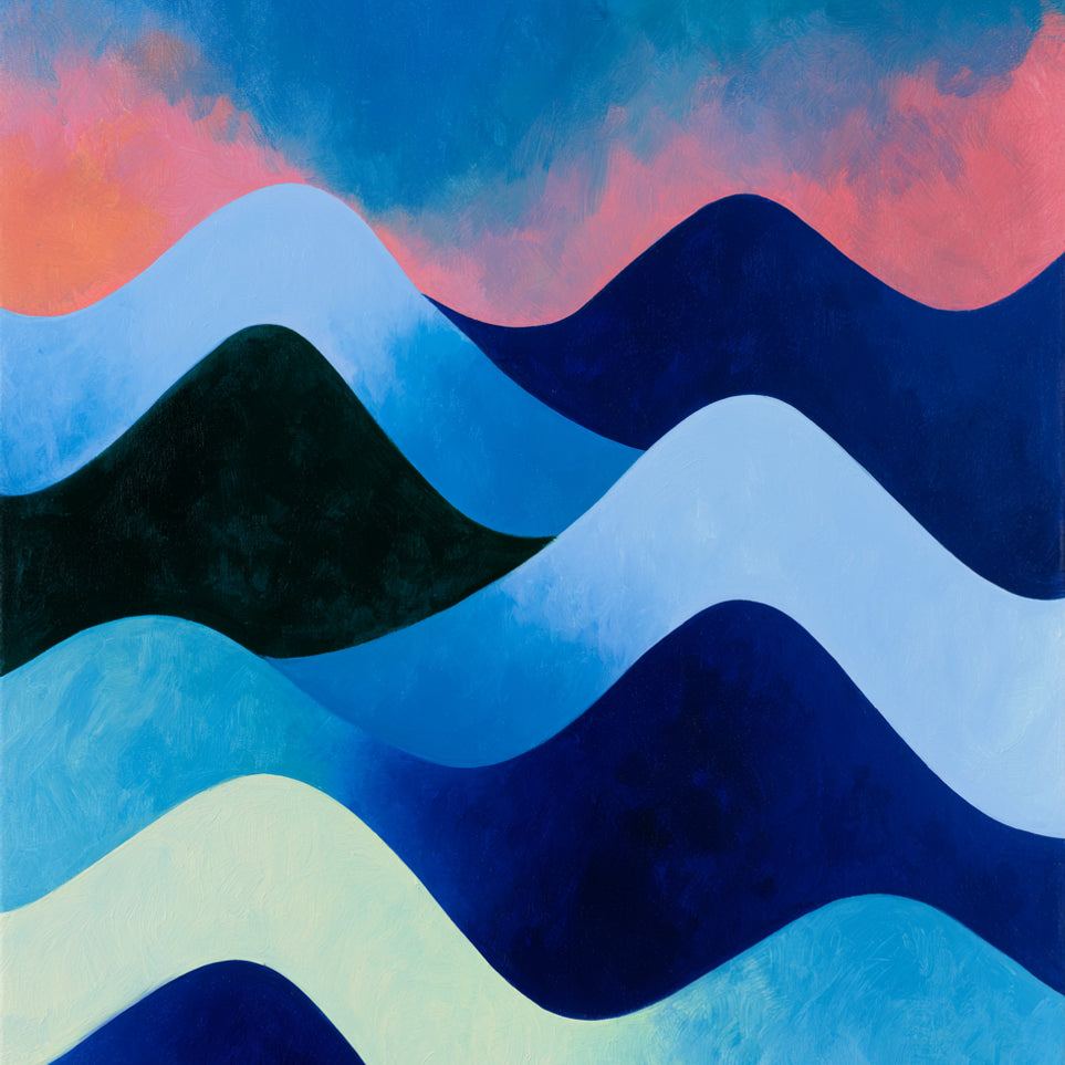 Layered blue hills at dusk