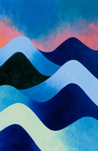 Layered blue hills at dusk