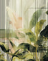 Green leaves in peach light